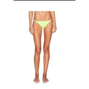 Sauvage Women Solid Lotus Chain Full Bikini Bottom Neon Yellow Size XS